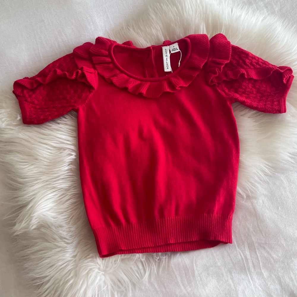 Janie and Jack POINTELLE SHORT SLEEVE SWEATER